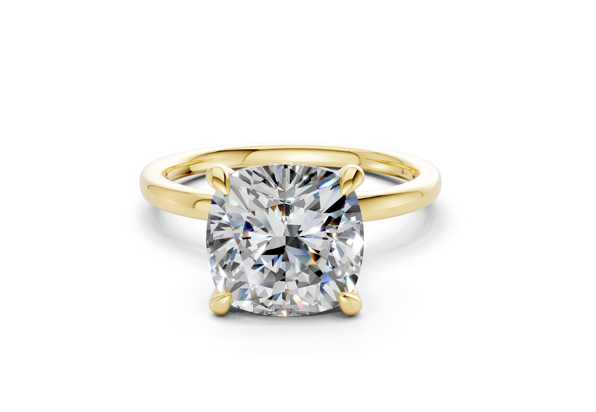Seraphina Diamond Solitaire Cushion Squareuare Cut 1.8mm Engagement Ring