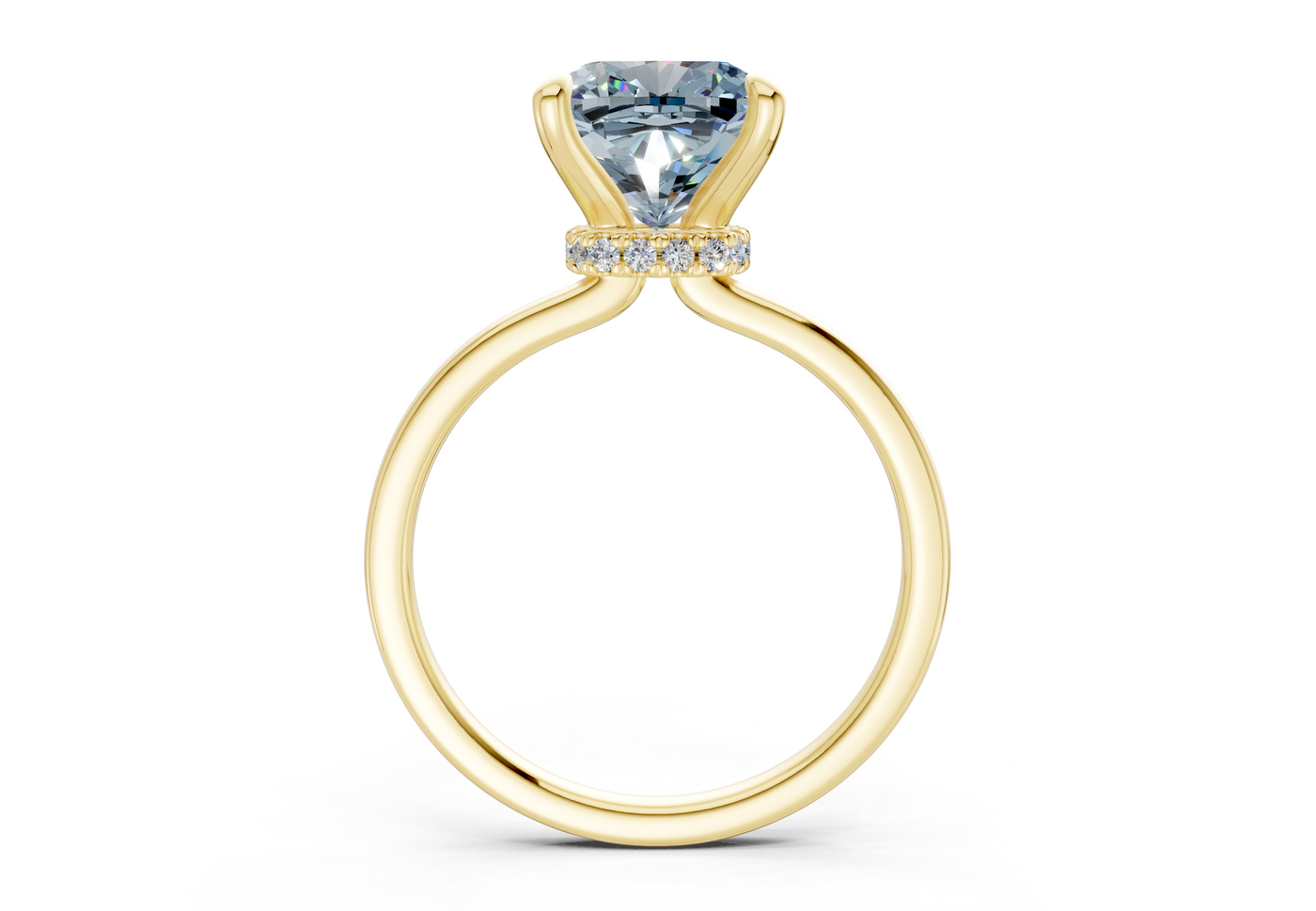 Seraphina Blue Diamond Solitaire Cushion Squareuare Cut 1.8mm Engagement Ring