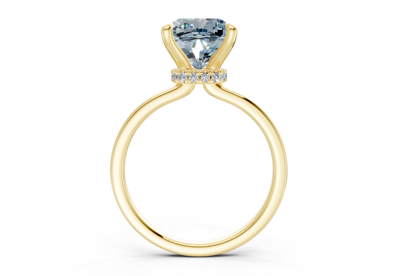 Seraphina Blue Diamond Solitaire Cushion Squareuare Cut 1.8mm Engagement Ring