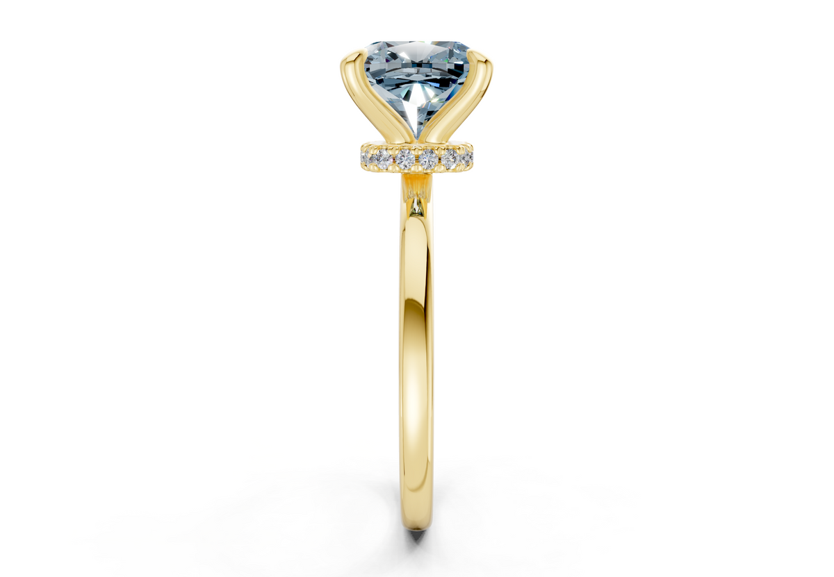 Seraphina Blue Diamond Solitaire Cushion Squareuare Cut 1.8mm Engagement Ring