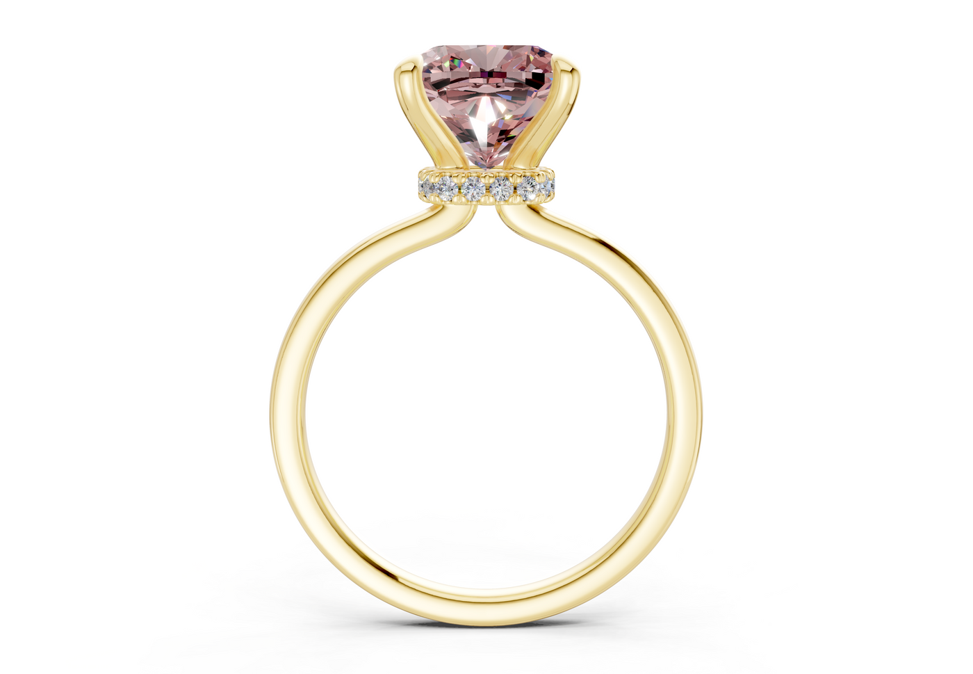 Seraphina Pink Diamond Solitaire Cushion Squareuare Cut 1.8mm Engagement Ring