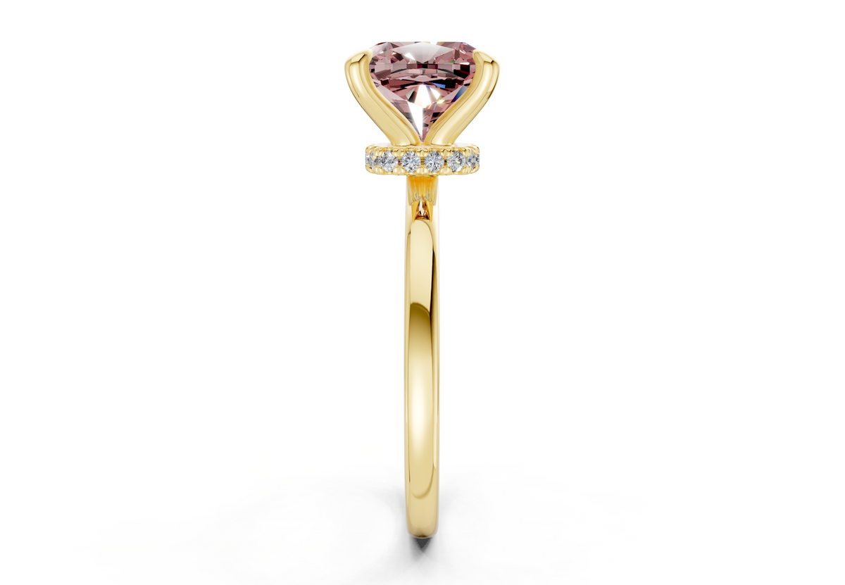 Seraphina Pink Diamond Solitaire Cushion Squareuare Cut 1.8mm Engagement Ring