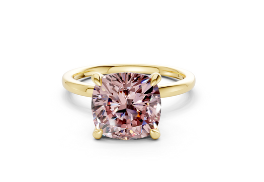 Seraphina Pink Diamond Solitaire Cushion Squareuare Cut 1.8mm Engagement Ring