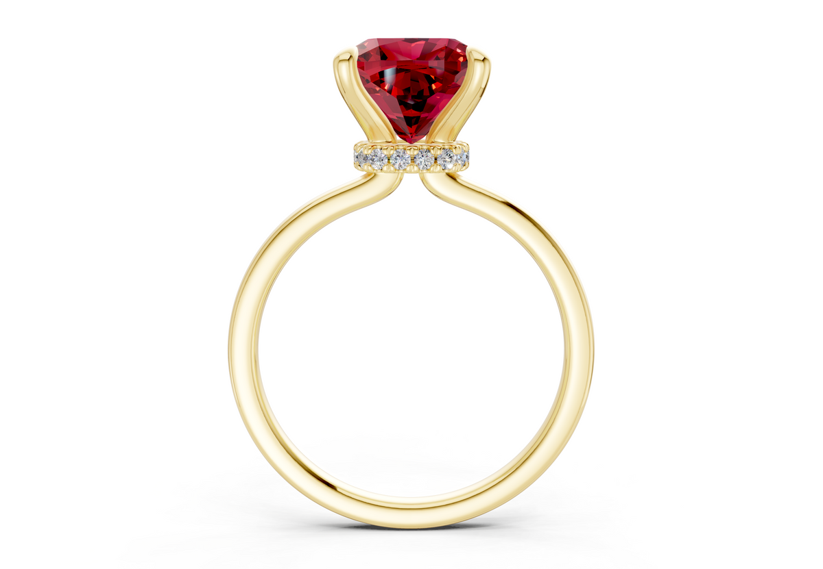 Seraphina Ruby Gemstone Solitaire Cushion Squareuare Cut 1.8mm Engagement Ring