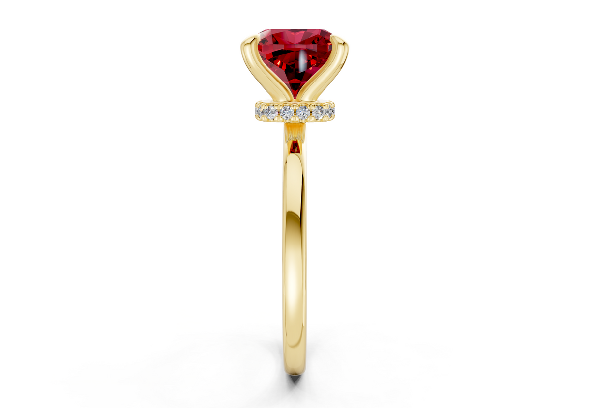 Seraphina Ruby Gemstone Solitaire Cushion Squareuare Cut 1.8mm Engagement Ring