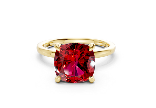 Seraphina Ruby Gemstone Solitaire Cushion Squareuare Cut 1.8mm Engagement Ring