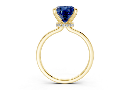 Seraphina Sapphire Gemstone Solitaire Cushion Squareuare Cut 1.8mm Engagement Ring