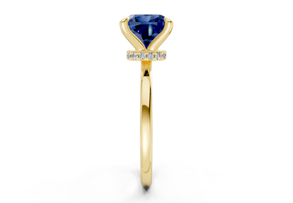 Seraphina Sapphire Gemstone Solitaire Cushion Squareuare Cut 1.8mm Engagement Ring