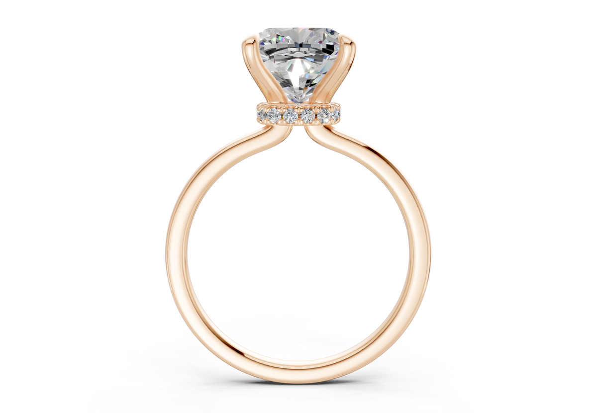 Seraphina Diamond Solitaire Cushion Squareuare Cut 1.8mm Engagement Ring