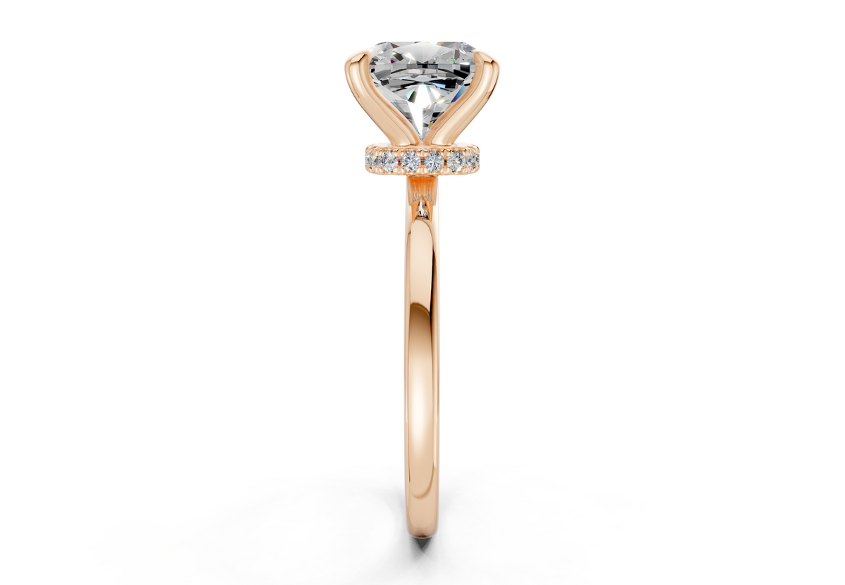 Seraphina Diamond Solitaire Cushion Squareuare Cut 1.8mm Engagement Ring
