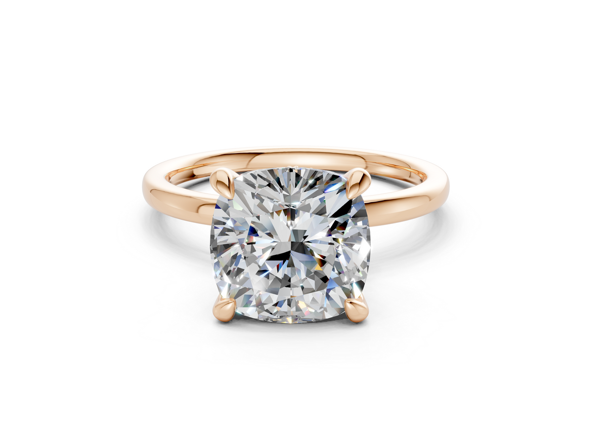 Seraphina Diamond Solitaire Cushion Squareuare Cut 1.8mm Engagement Ring