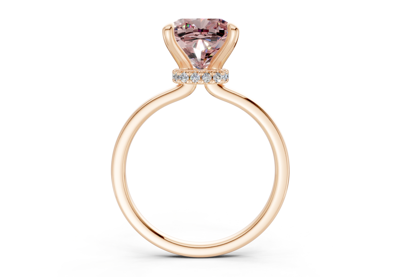 Seraphina Pink Diamond Solitaire Cushion Squareuare Cut 1.8mm Engagement Ring