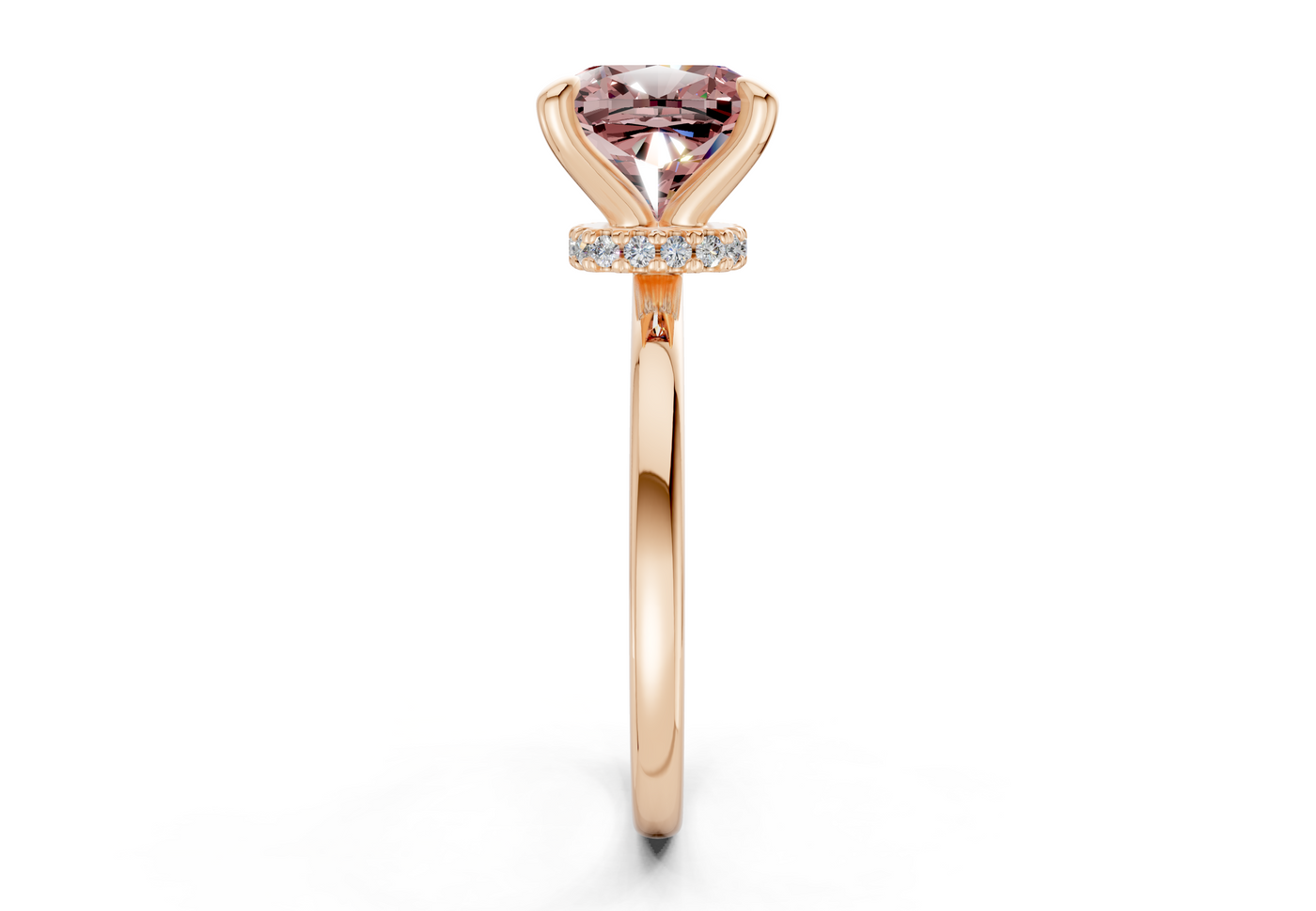 Seraphina Pink Diamond Solitaire Cushion Squareuare Cut 1.8mm Engagement Ring