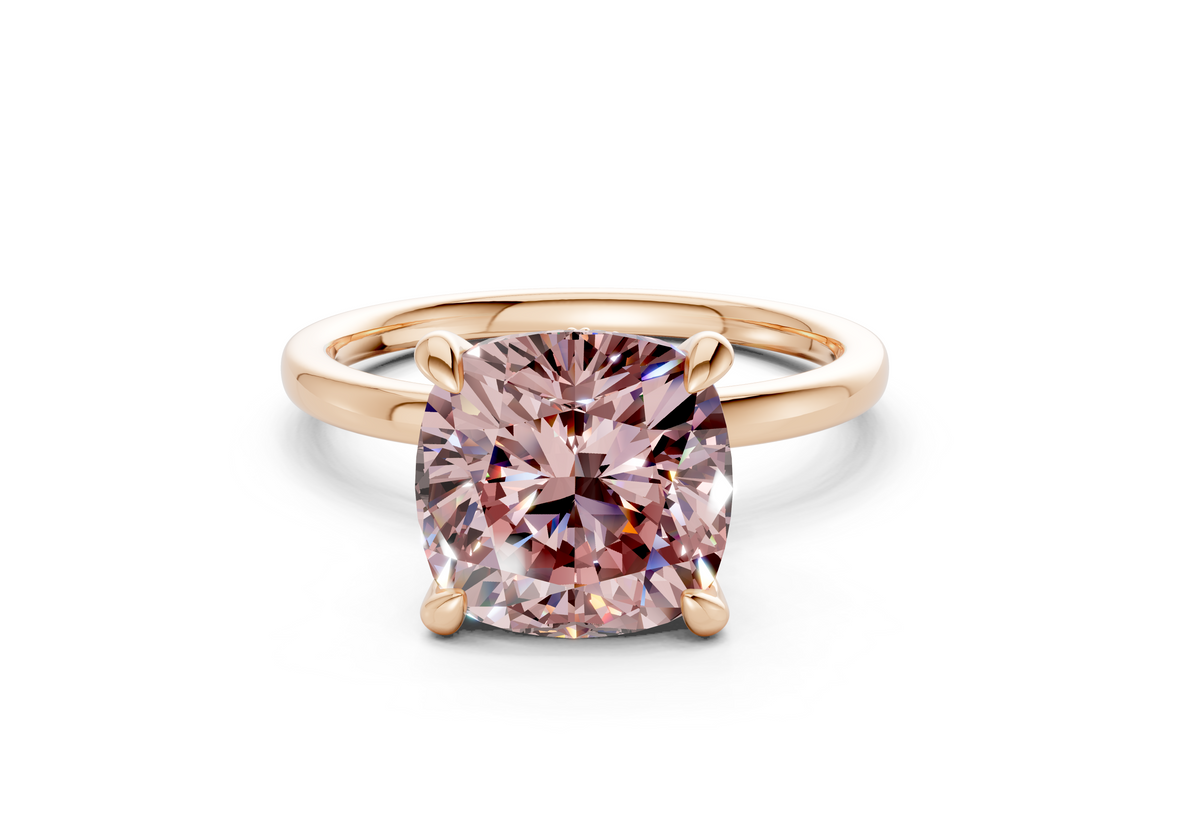 Seraphina Pink Diamond Solitaire Cushion Squareuare Cut 1.8mm Engagement Ring
