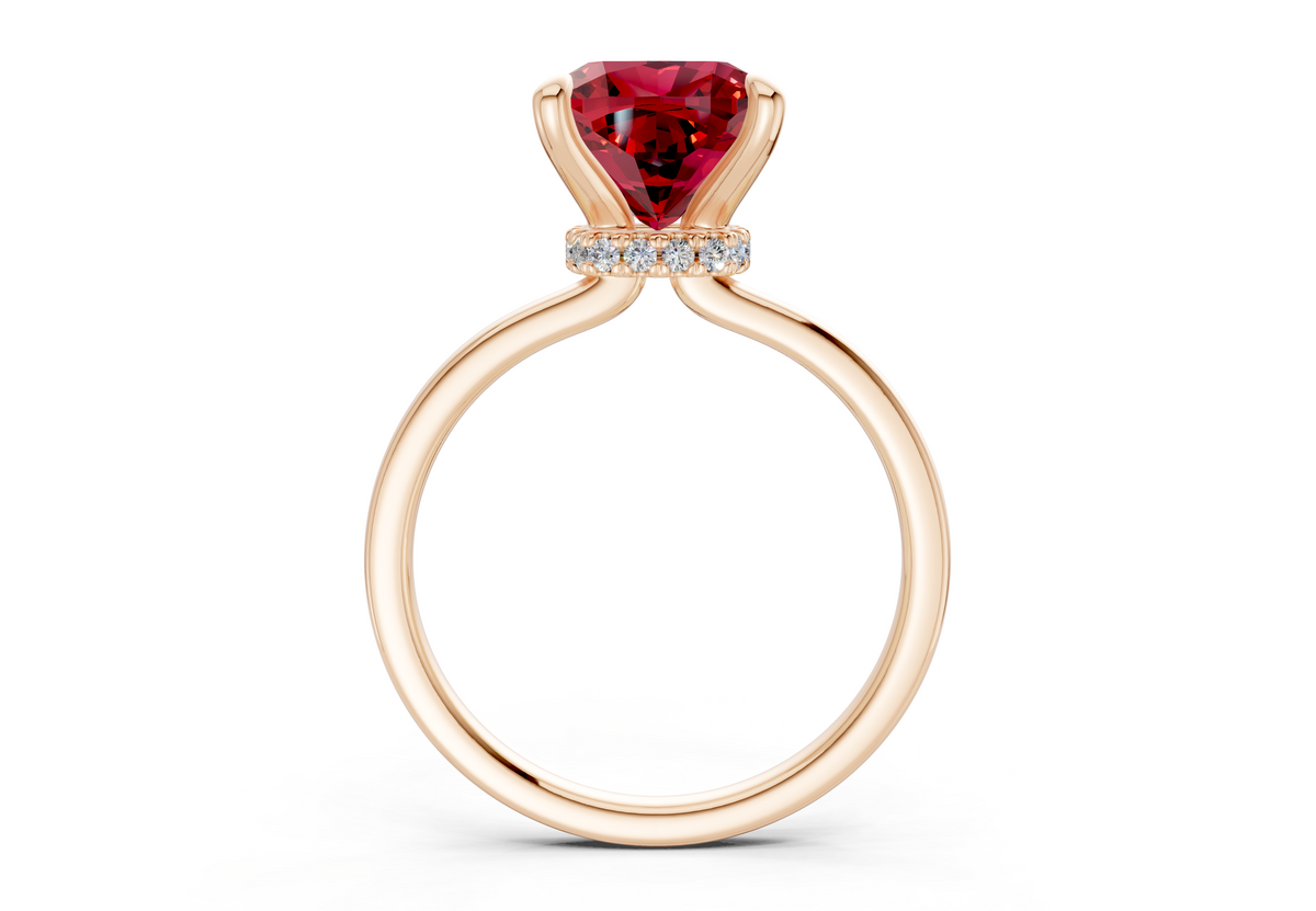 Seraphina Ruby Gemstone Solitaire Cushion Squareuare Cut 1.8mm Engagement Ring