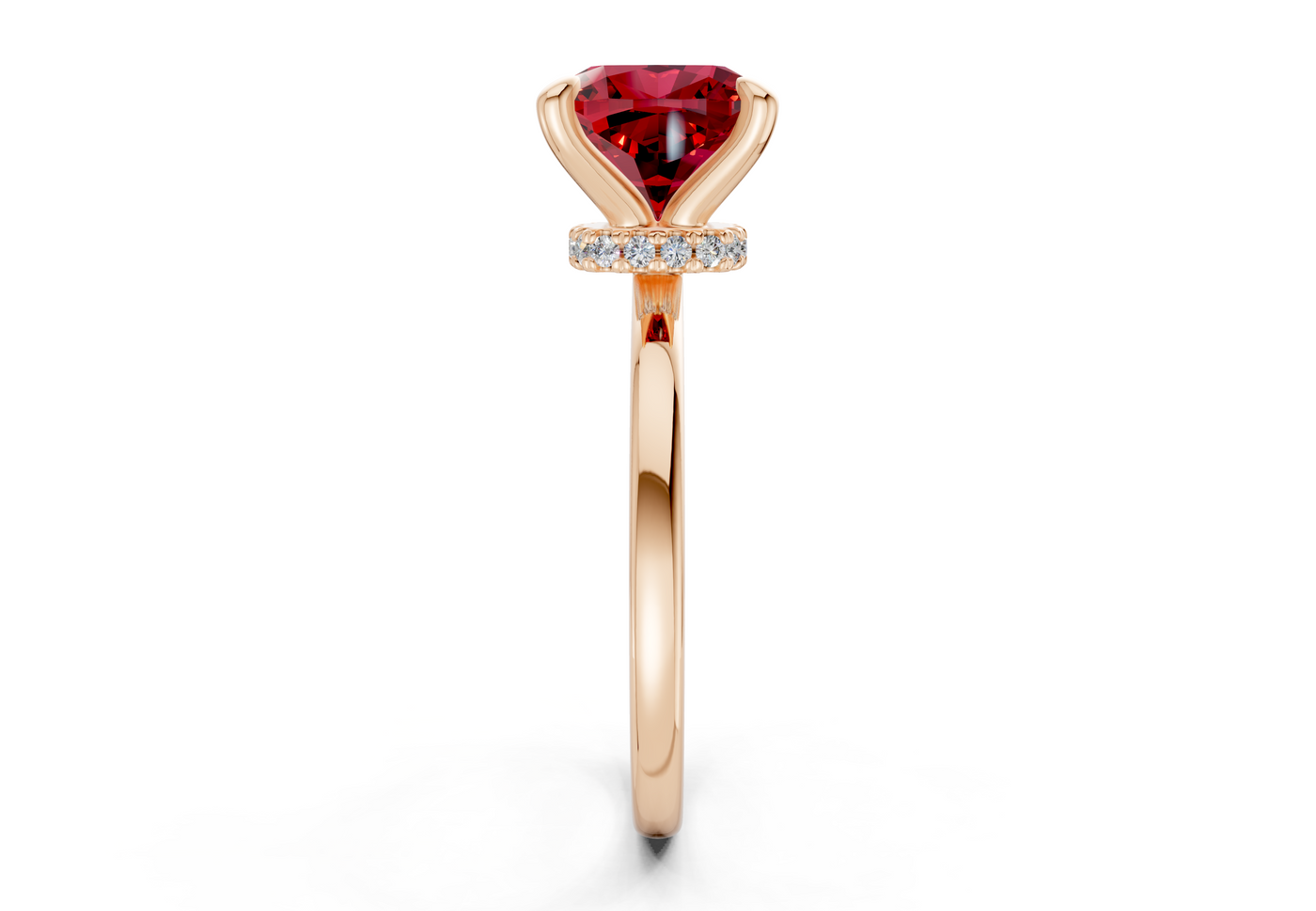 Seraphina Ruby Gemstone Solitaire Cushion Squareuare Cut 1.8mm Engagement Ring