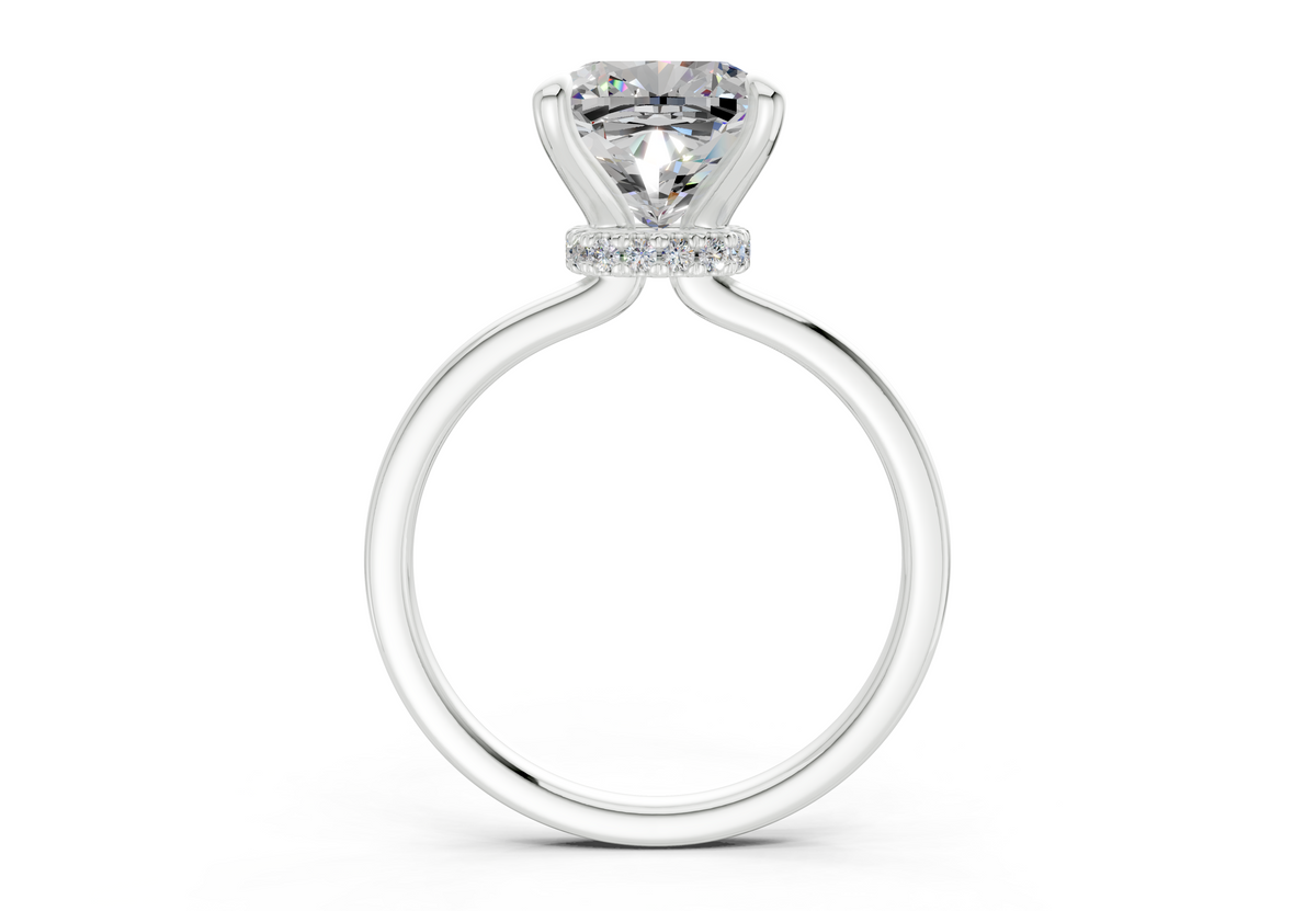 Seraphina Diamond Solitaire Cushion Squareuare Cut 1.8mm Engagement Ring