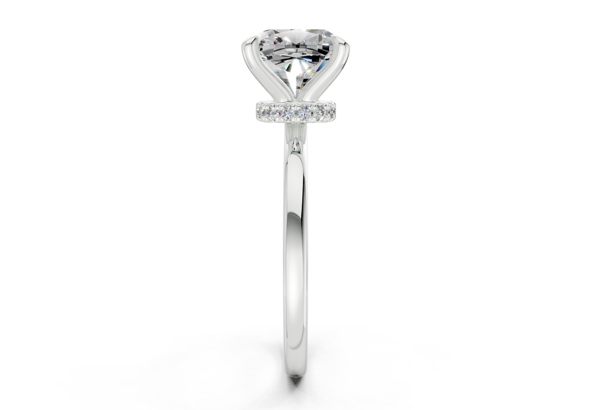 Seraphina Diamond Solitaire Cushion Squareuare Cut 1.8mm Engagement Ring