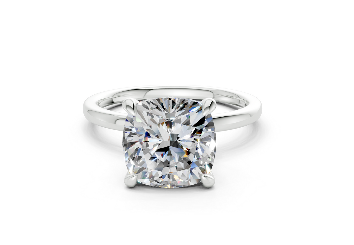 Seraphina Diamond Solitaire Cushion Squareuare Cut 1.8mm Engagement Ring