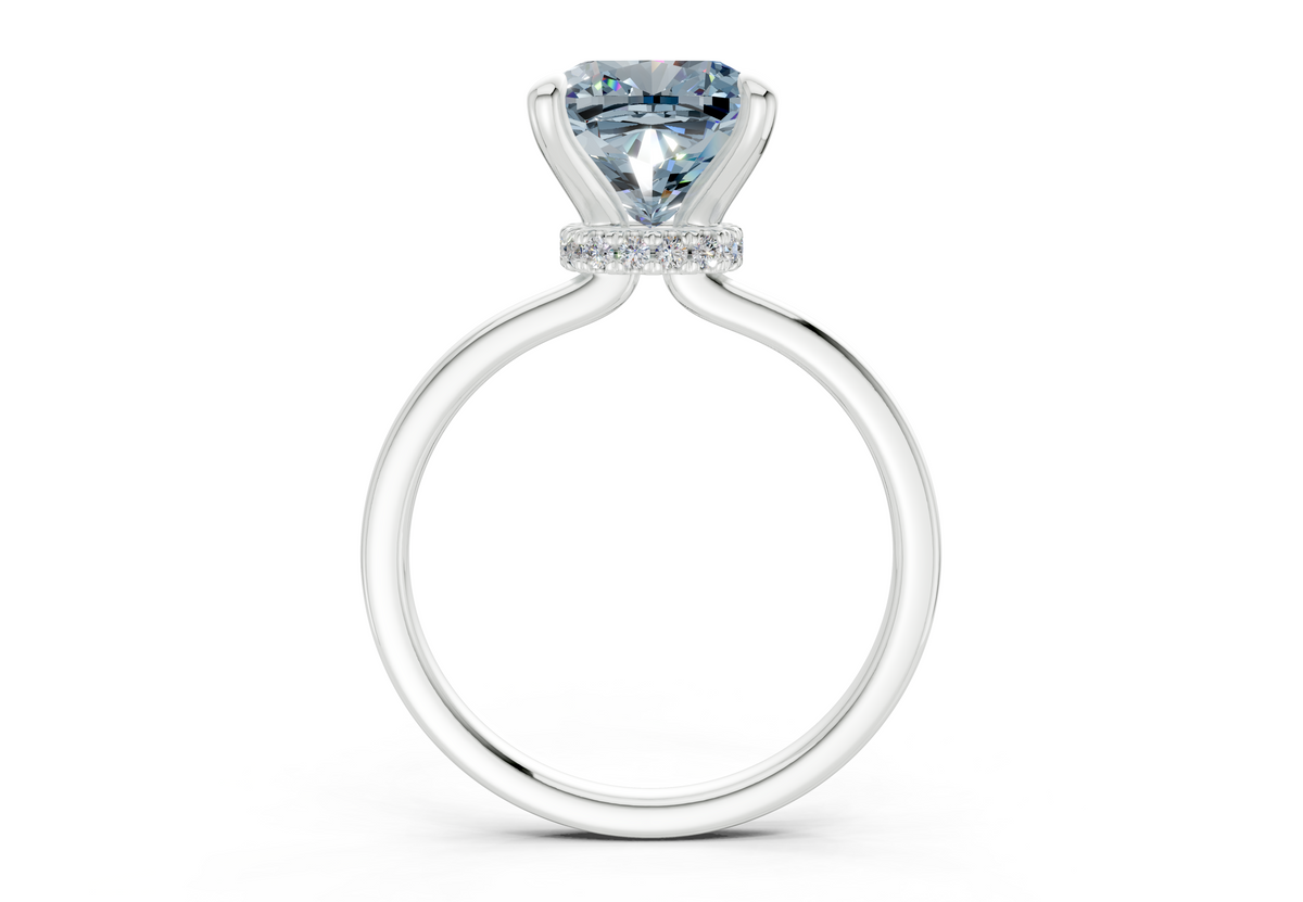 Seraphina Blue Diamond Solitaire Cushion Squareuare Cut 1.8mm Engagement Ring