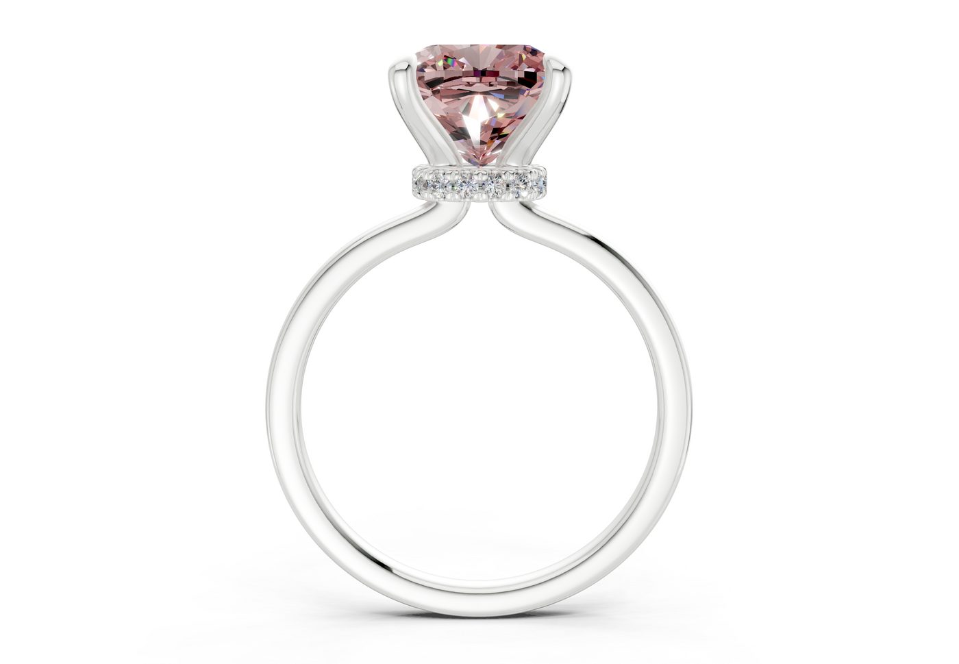 Seraphina Pink Diamond Solitaire Cushion Squareuare Cut 1.8mm Engagement Ring