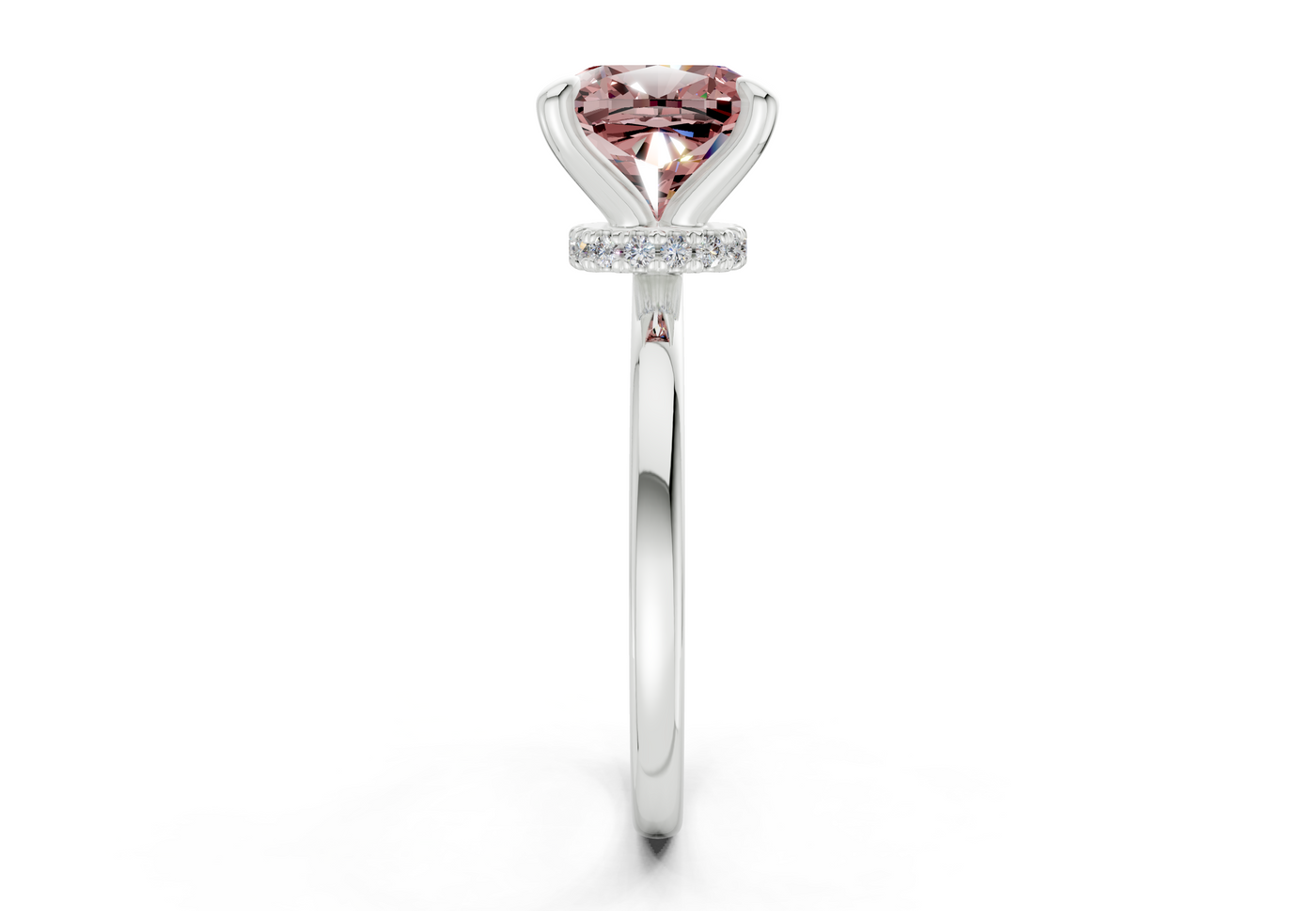 Seraphina Pink Diamond Solitaire Cushion Squareuare Cut 1.8mm Engagement Ring