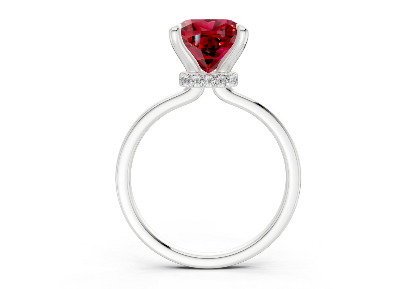 Seraphina Ruby Gemstone Solitaire Cushion Squareuare Cut 1.8mm Engagement Ring
