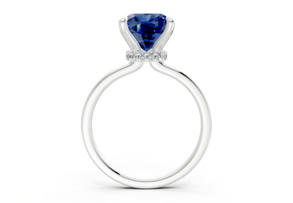 Seraphina Sapphire Gemstone Solitaire Cushion Squareuare Cut 1.8mm Engagement Ring