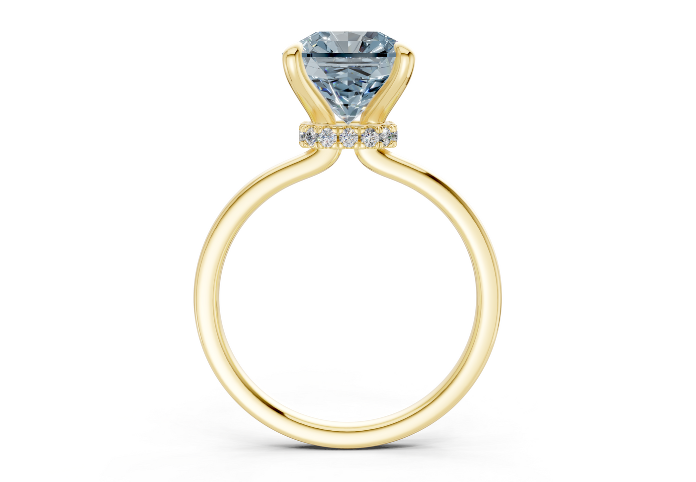 Seraphina Blue Diamond Solitaire Radiant Squareuare Cut 1.8mm Engagement Ring