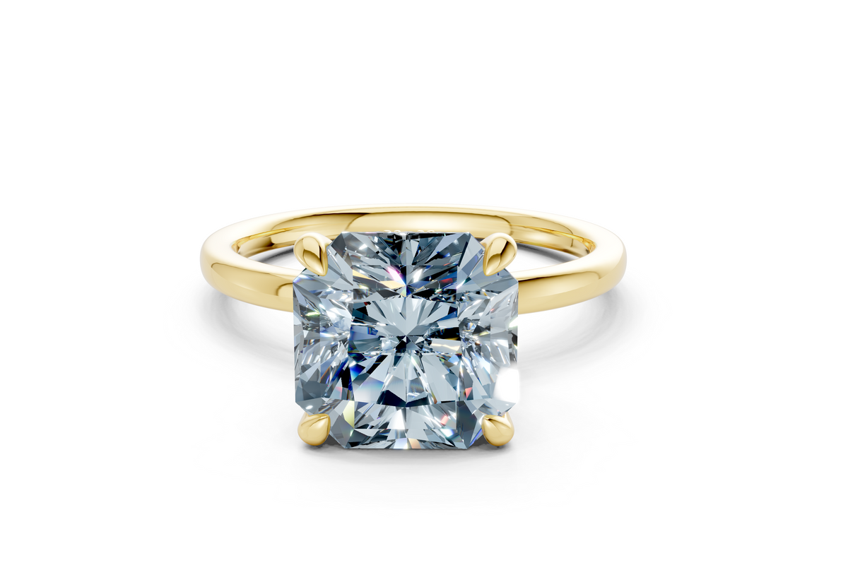 Seraphina Blue Diamond Solitaire Radiant Squareuare Cut 1.8mm Engagement Ring