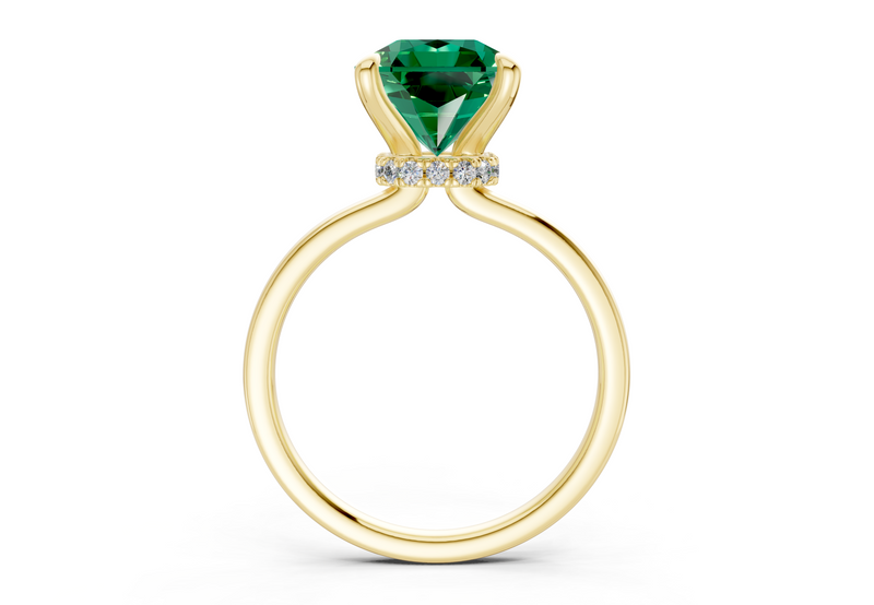 Seraphina Emerald Gemstone Solitaire Radiant Squareuare Cut 1.8mm Engagement Ring