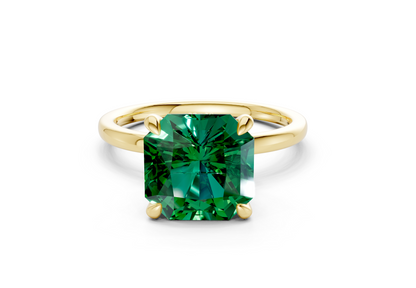 Seraphina Emerald Gemstone Solitaire Radiant Squareuare Cut 1.8mm Engagement Ring