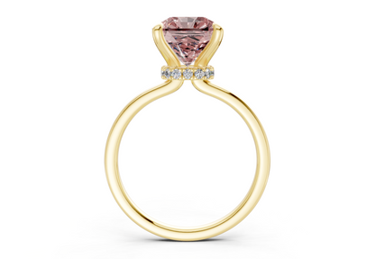 Seraphina Pink Diamond Solitaire Radiant Squareuare Cut 1.8mm Engagement Ring