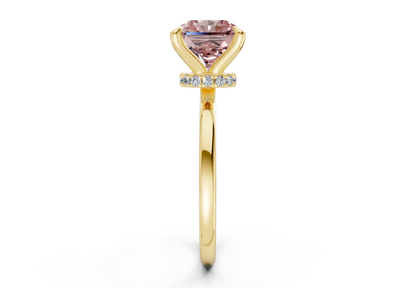 Seraphina Pink Diamond Solitaire Radiant Squareuare Cut 1.8mm Engagement Ring