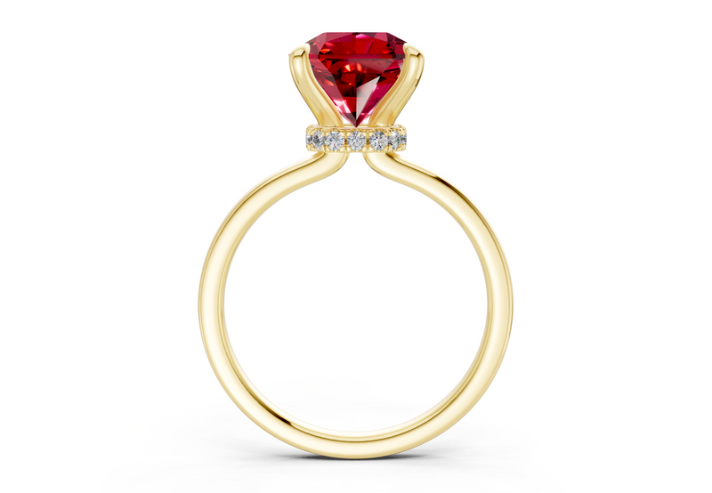 Seraphina Ruby Gemstone Solitaire Radiant Squareuare Cut 1.8mm Engagement Ring