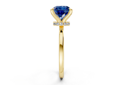 Seraphina Sapphire Gemstone Solitaire Radiant Squareuare Cut 1.8mm Engagement Ring