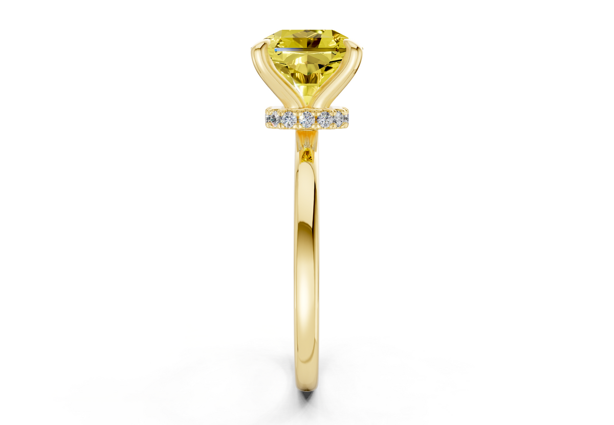 Seraphina Yellow Diamond Solitaire Radiant Squareuare Cut 1.8mm Engagement Ring