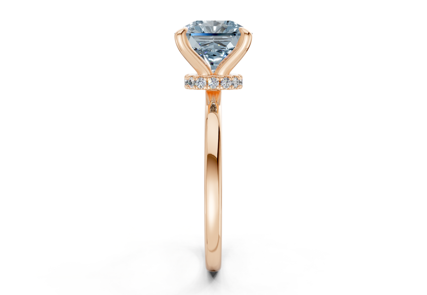 Seraphina Blue Diamond Solitaire Radiant Squareuare Cut 1.8mm Engagement Ring