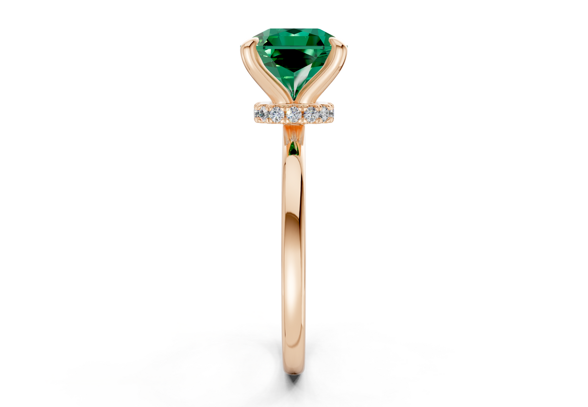 Seraphina Emerald Gemstone Solitaire Radiant Squareuare Cut 1.8mm Engagement Ring