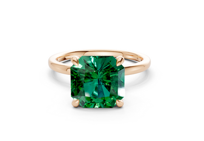 Seraphina Emerald Gemstone Solitaire Radiant Squareuare Cut 1.8mm Engagement Ring