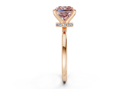 Seraphina Pink Diamond Solitaire Radiant Squareuare Cut 1.8mm Engagement Ring