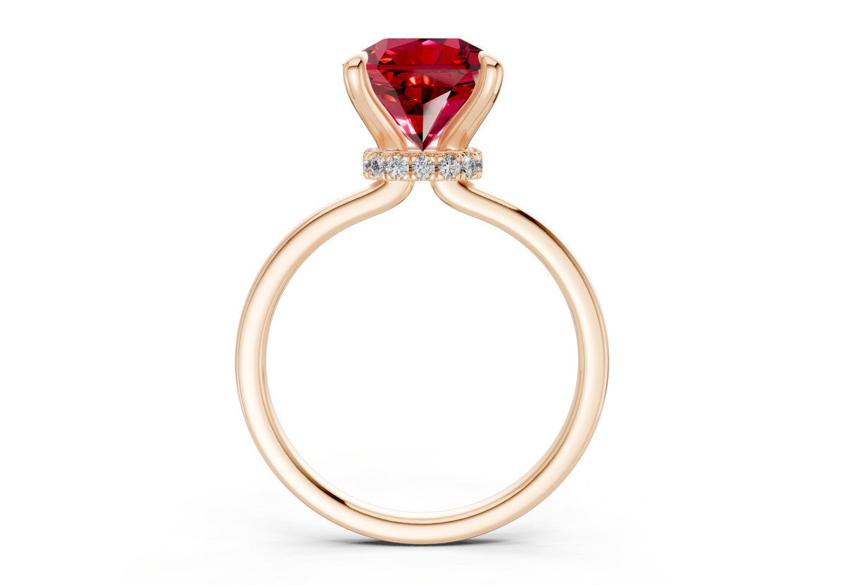 Seraphina Ruby Gemstone Solitaire Radiant Squareuare Cut 1.8mm Engagement Ring