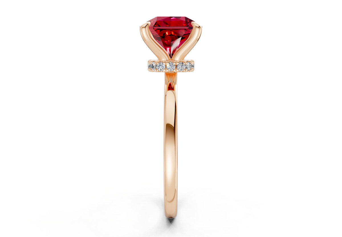 Seraphina Ruby Gemstone Solitaire Radiant Squareuare Cut 1.8mm Engagement Ring