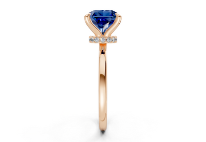 Seraphina Sapphire Gemstone Solitaire Radiant Squareuare Cut 1.8mm Engagement Ring