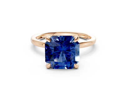 Seraphina Sapphire Gemstone Solitaire Radiant Squareuare Cut 1.8mm Engagement Ring