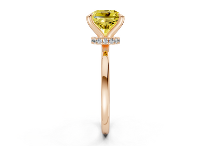 Seraphina Yellow Diamond Solitaire Radiant Squareuare Cut 1.8mm Engagement Ring