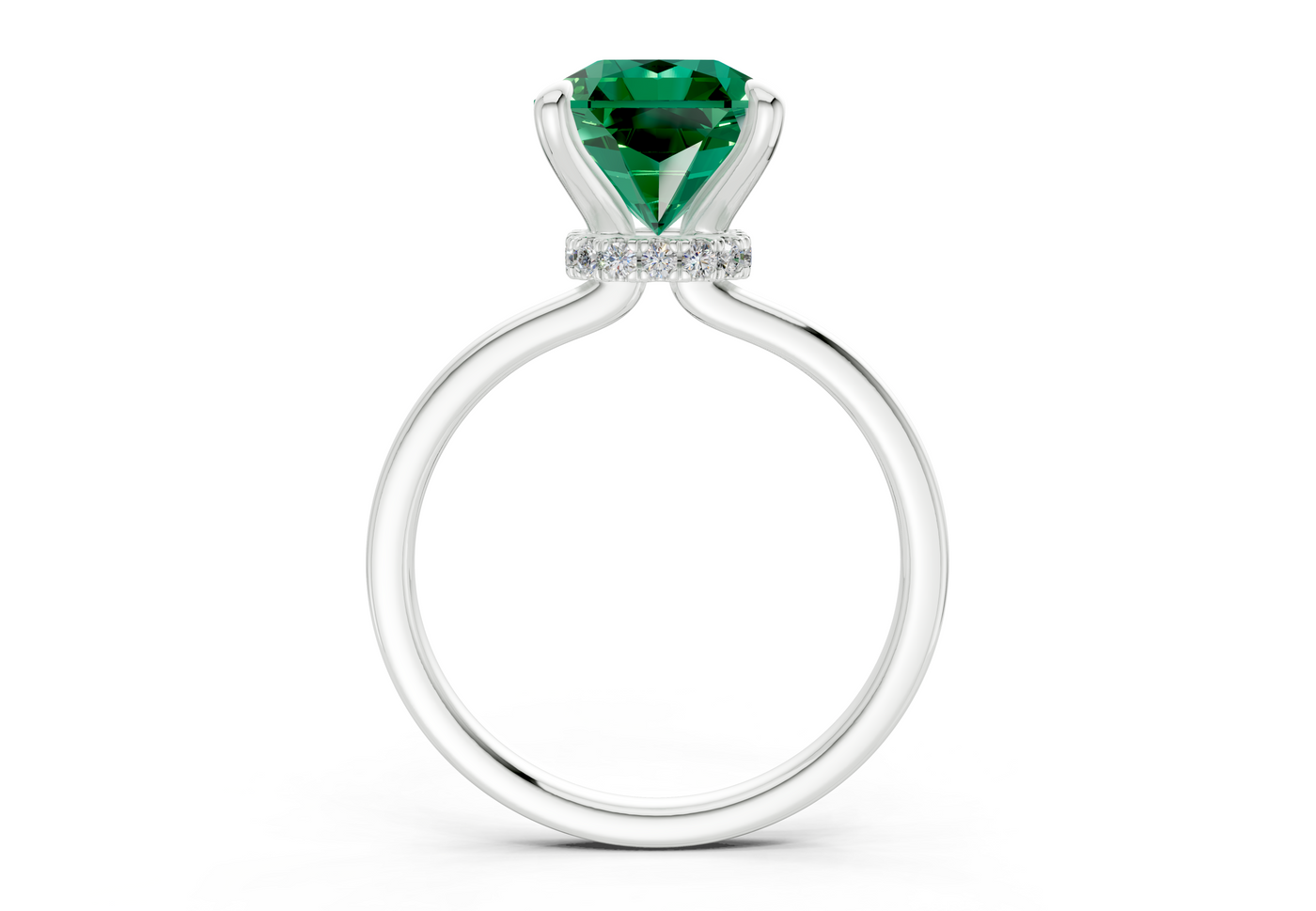 Seraphina Emerald Gemstone Solitaire Radiant Squareuare Cut 1.8mm Engagement Ring