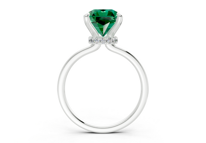 Seraphina Emerald Gemstone Solitaire Radiant Squareuare Cut 1.8mm Engagement Ring