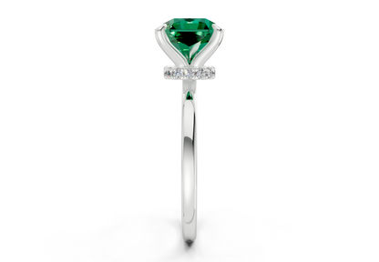 Seraphina Emerald Gemstone Solitaire Radiant Squareuare Cut 1.8mm Engagement Ring