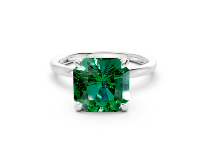 Seraphina Emerald Gemstone Solitaire Radiant Squareuare Cut 1.8mm Engagement Ring